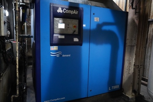 CompAir Model L75RS-13A Air Compressor, 75 Kw capacity, Inverter Type, mfg.2018