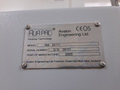 Avalon Engineering Model AM26111 Heat Sealer, 7MT/Hr, sn: 26111, mfg. 2005 - 2