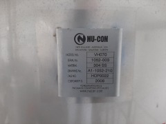 Nu-Con Model VH070 Vacuum Hopper #2, 300KG, sn: 1052-003, mfg. 2008 - 2